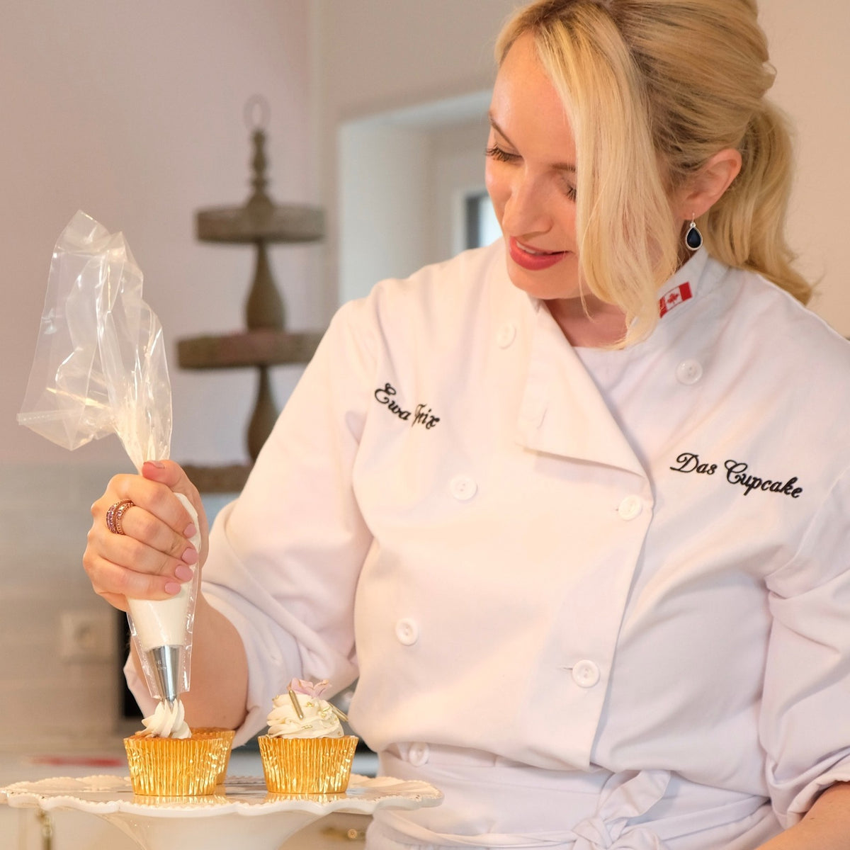 Birthday baking party with cupcakes