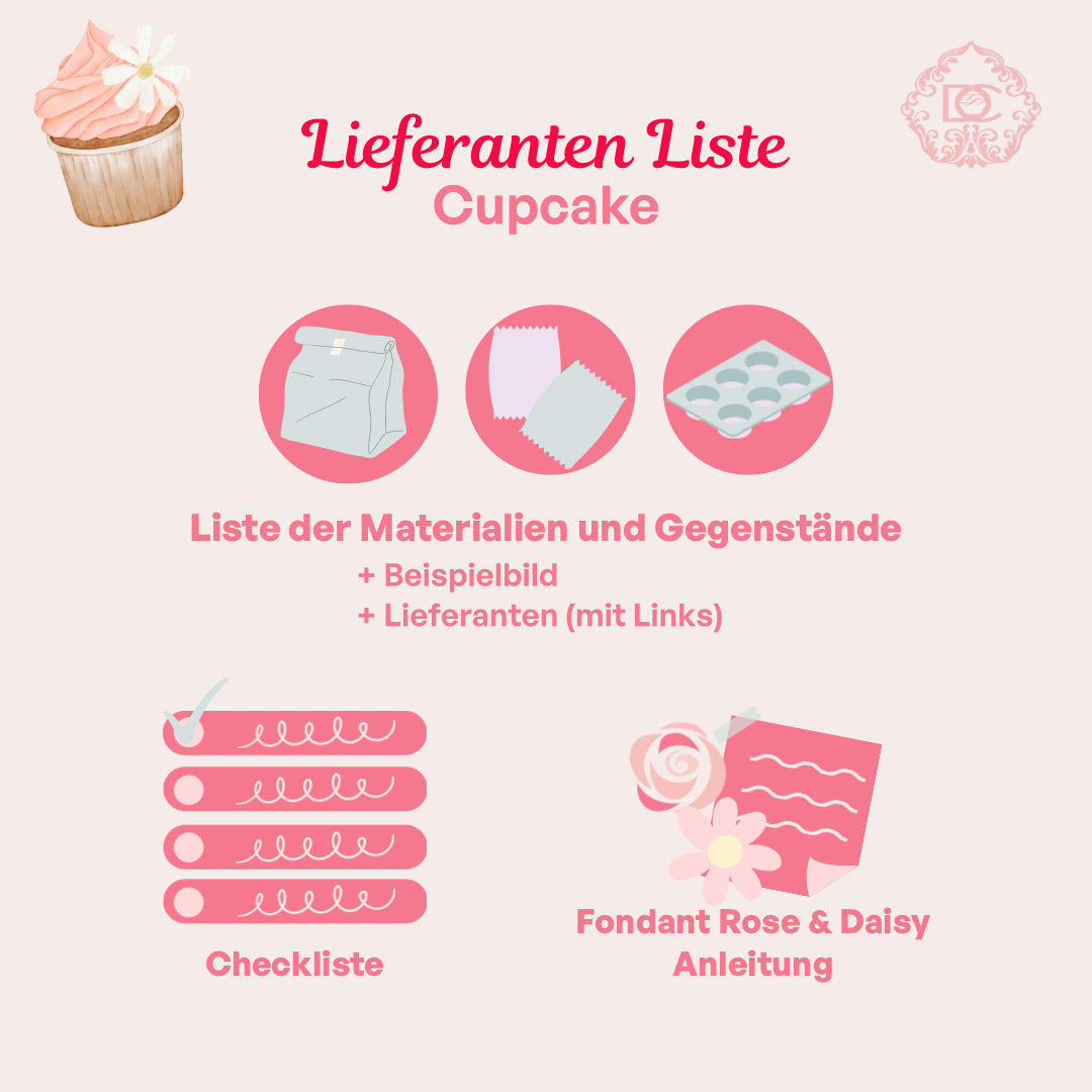 Cupcake Lieferanten Liste