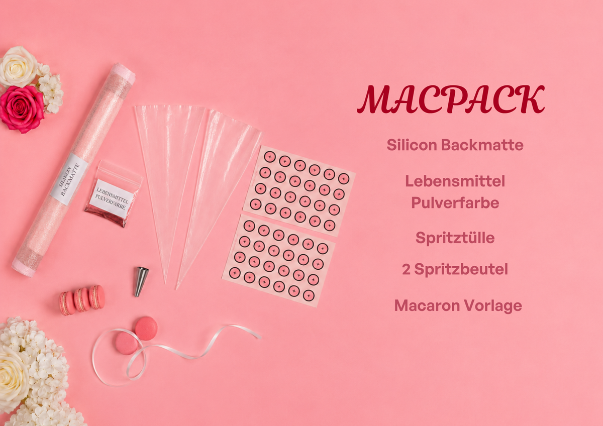 Inhalt des Macaron Backsets um französische Macarons zu lernen und backen