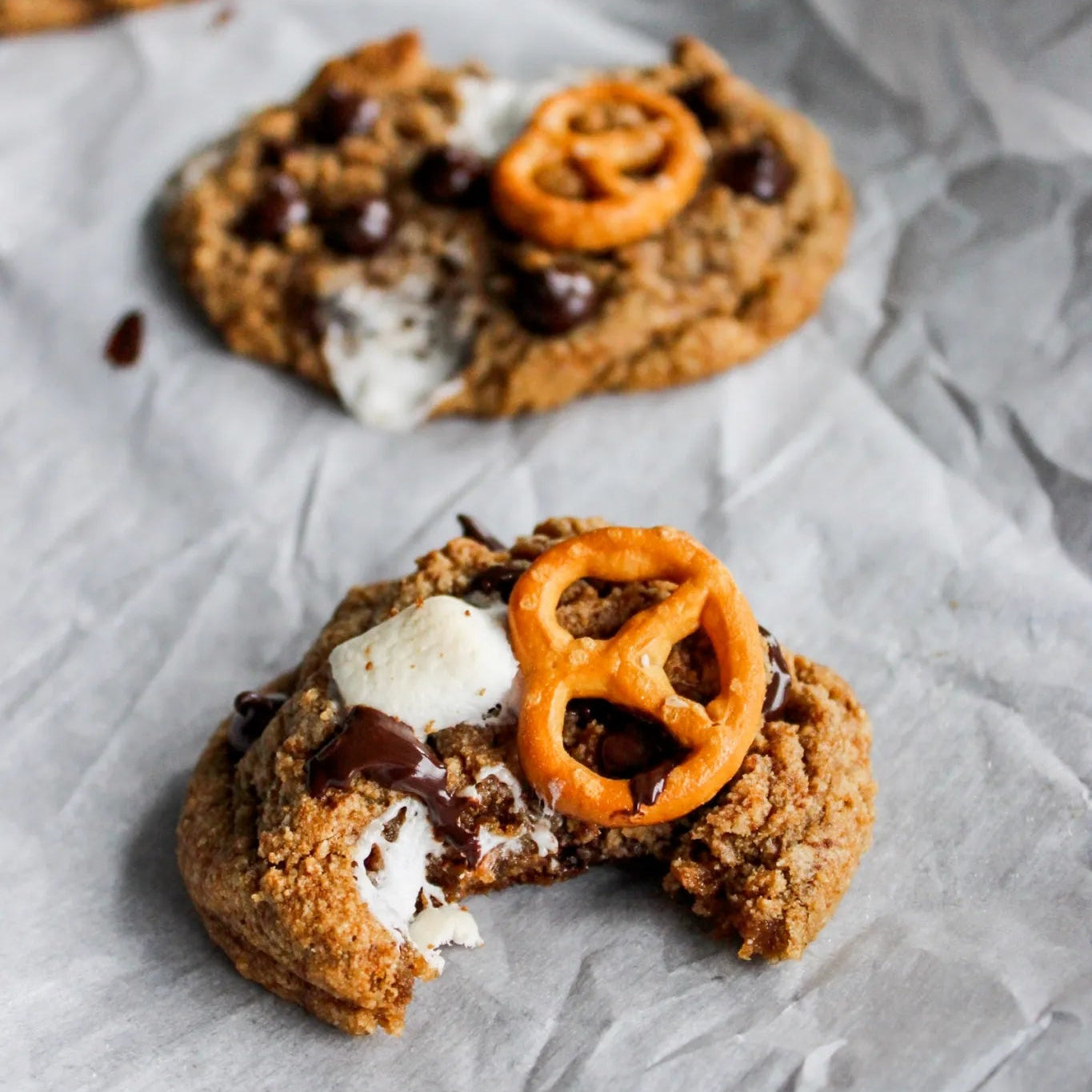 Pretzel-Nussbutter-Marshmallow Cookies
