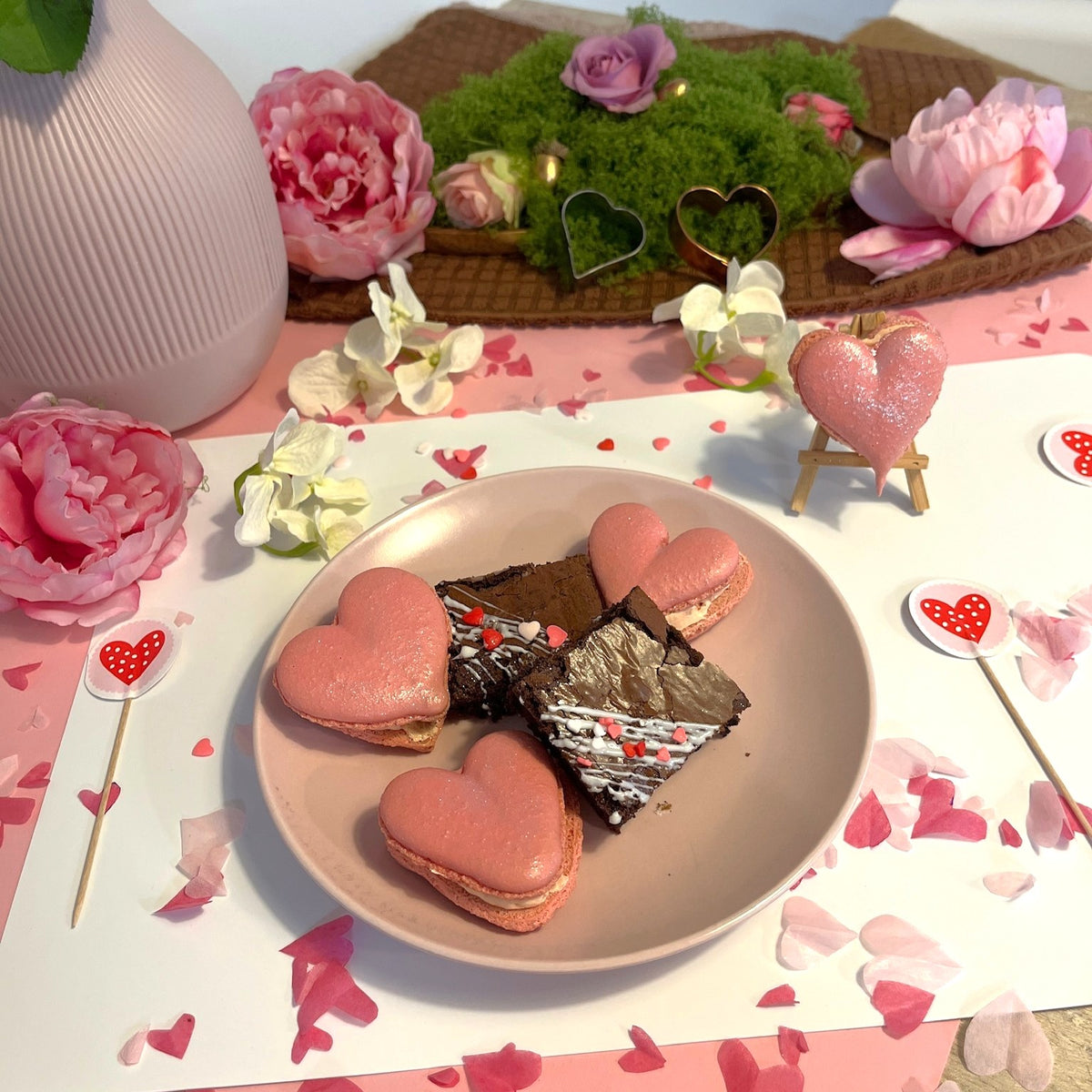 Valentinstag Backkurs: Herz-Macarons und Brownies