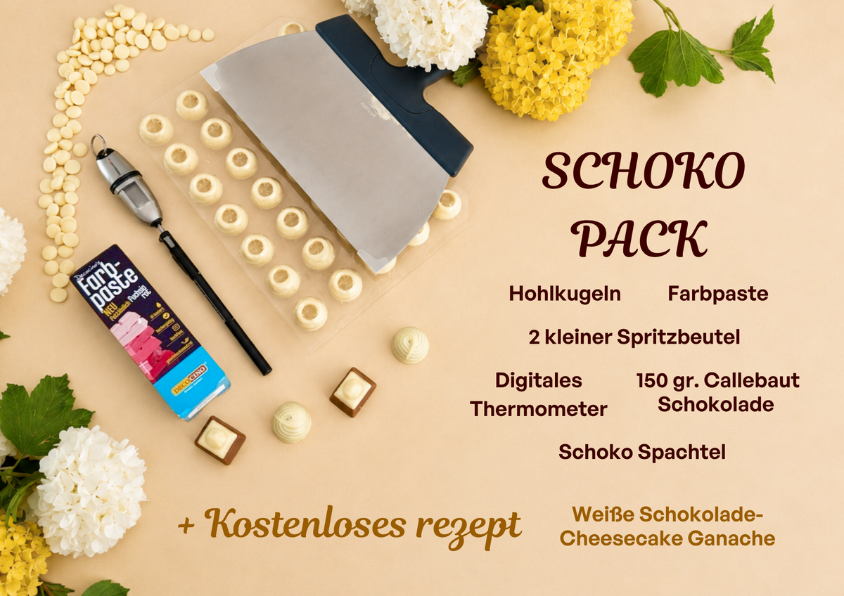 Weiße Schokolade Backset zur Pralinenzubereitung