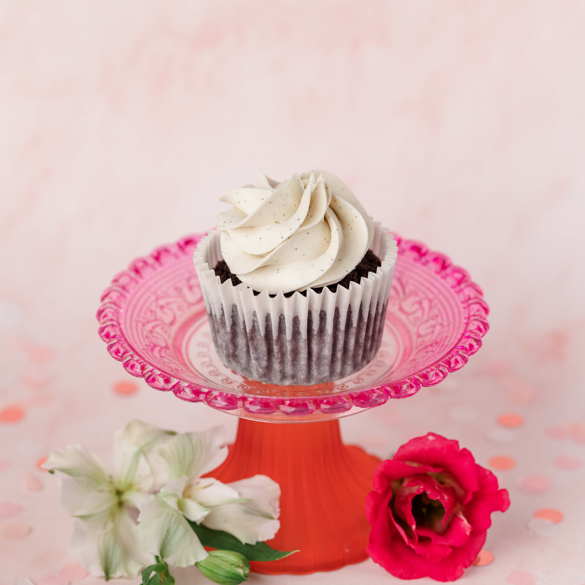 Belgische Schokoladen-Cupcakes mit Vanille-Buttercreme
